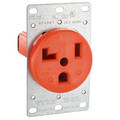 Product Image of 30A, 125V 2p, 3w, Flush Mtg Receptacle, Straight Blade, Grounding (Orange)