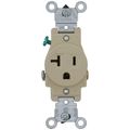 Product Image of Narrow Body Single Receptacle, 20A, NEMA 5-20R - Ivory (125V)