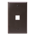 Product Image of Single-Gang Quickport, Wallplate, 1-port (Brown)