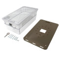 Product Image of 8-1/4" x 4-1/2" x 3-1/4" Clear Plastic Thermostat Guard with Two Bases