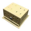 Product Image of 5" x 3" x 2-3/4" Steel Thermostat Guard with Ring Base (Beige Steel)