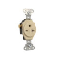 Product Image of Heavy-Duty Spec-Grade Single Receptacle, 2P, Side Wire, NEMA 6-20R - Ivory (20A, 250V)