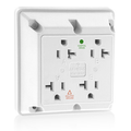 Product Image of 4-in-1 Isolated Ground Quadruplex Receptacle Outlet,  20A, 125V Side Wire, NEMA 5-20R, 2-Pole, 3-Wire (White)