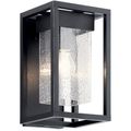 Product Image of Mercer 12" 1 Light Outdoor Wall Light w/ Clear Seeded Glass (Black) Finish
