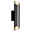 Product Image of Astalis 21" 1 LED Wall Light w/ Clear Ribbed Glass (Black) and Burnished Gold