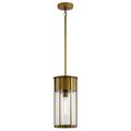 Product Image of Camillo 18" 1 Light Hanging Pendant w/ Clear Seeded Glass (Natural Brass)