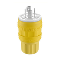 Product Image of 30A, 600V 3-Phase, NEMA L17-30P, 3P, 4W, Locking Plug, Grounding, Wetguard (Yellow)