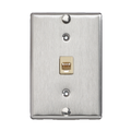 Product Image of Telephone Wall Jack, 6P6C, Screw Terminal, Stainless Steel