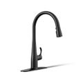 Product Image of Simplice 1-Handle Pull Down Swing Spout Kitchen Faucet (Matte Black), K-596-BL