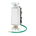 Product Image of 15A, 120/277v, Decora Plus Rocker 2-throw Ctr-off Maint. Contact 2-pole AC Quiet Switch (White)