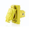 Product Image of 20A, 125V NEMA 5-20, 2-Pole, 3-Wire, Straight Blade Single Inlet, Grounding, Wetguard (Yellow)