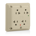 Product Image of 4-in-1 SuRGe Protective Isolated Ground Quadruplex Receptacle Outlet,  20A, 125V Side Wire, NEMA 5-20R, 2-Pole, 3-Wire (Ivory)