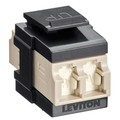 Product Image of Quickport, Duplex Lc Adapter, Shuttered, Mm, Zirconia Ceramic Sleeve, Beige/Black