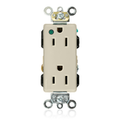 Product Image of Decora Plus Duplex Receptacle, Extra Heavy-Duty Hospital, 15A 125V 2P 3W (Ivory)