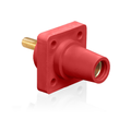 Product Image of 16 Series Female Panel Receptacle, Cam-Type, 90-Degree, Threaded Stud Length, 1.125", Taper Nose, 400A Max, Cable Range, #2 to 4/0 AWG (Red)