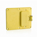 Product Image of Two-Gang, 1-GFCI w/ Weather-resistant Flip-lid, 1-blank Coverplate (Yellow)