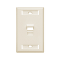 Product Image of Angled Single-Gang Quickport, Wallplate w/ ID Windows, 1-port (Light Almond)