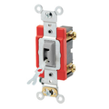 Product Image of 20A, 120/277V Toggle Locking Single-pole AC Quiet Switch, Self Grounding, Back & Side Wired, (Gray)