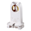 Product Image of Medium Base, Bi-pin, Standard Fluorescent Lampholder, Tall Profile, Slide-on, Turn-type, Quick-connect 18awg Solid Or Str Tinned (White)