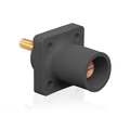 Product Image of 16 Series Male Panel Receptacle, Cam-Type, 90-Degree, Threaded Stud Length, 1.125", Taper Nose, 400A Max, Cable Range, #2 to 4/0 AWG (Black)