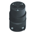 Product Image of 15 Amp-125V NEMA 1-15R, 2-pole, 2-wire, Connector,polarized Black Rubber w/ Vinyl Insert, Face And Clamps (Black)