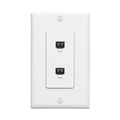 Product Image of Decora Telephone Wall Jack Assembly, 6p4c + 6p4c, Screw Terminals (White)