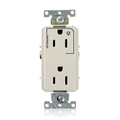 Product Image of Decora Plus Duplex Receptacle Heavy-Duty Industrial Split-Circuit 15A 125V 2P 3W (Light Almond)