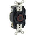 Product Image of 30A, 277/480V 3-Phase Y, NEMA L19-30R, 4P, 4W, Flush Mtg Locking Receptacle, Non-Grounding, V-0-MAX (Black)