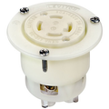 Product Image of 30A, 480V 3-Phase, NEMA L16-30R, 3P, 4W, Flanged Outlet Locking Receptacle, Grounding (White)