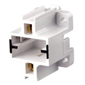 Product Image of Gx23, Gx23-2 Base, 2-pin, Compact Fluorescent Lampholder, Snap-in/screw Down (Black) White Body