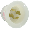 Product Image of 30A, 120/208V 3-Phase Y, NEMA L18-30P, 4P, 4W, Flanged Inlet Locking Receptacle, Non-Grounding (White)