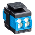 Product Image of Quickport, Duplex Lc Adapter, Shuttered, Sm, Zirconia Ceramic Sleeve (Blue)/Black