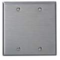 Product Image of 2-Gang Blank Wallplate, Standard Size, Non-magnetic Stainless Steel