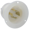 Product Image of 20A, 125/250V NEMA L14-20P, 3P, 4W, Flanged Inlet Locking Receptacle, Grounding (White)