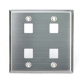 Product Image of Stainless Steel Quickport, Wallplate, Dual Gang, 4-port