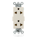 Product Image of Decora Plus Duplex Receptacle, Euro-American, 15A 125V or 16A 250V 2P, 3W (Light Almond)