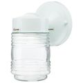 Product Image of 1 Light 6" Porch Wall White Mason Jar w/ Clear Glass (Pack of 3)
