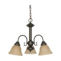 Product Image of Ballerina 3 Light 20" Chandelier w/ Champagne Linen Washed Glass