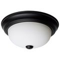 Product Image of 2 Light 11" Flush Mount Matte Black Finish Opal Glass