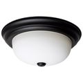 Product Image of 2 Light 13" Flush Mount Matte Black Finish Opal Glass