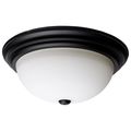 Product Image of 3 Light 15" Flush Mount Matte Black Finish Opal Glass