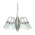 Product Image of 5 Light Chandelier Brushed Nickel / Alabaster Glass