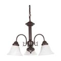 Product Image of Ballerina 3 Light 20" Chandelier w/ Alabaster Glass Bell Shades