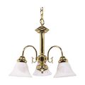 Product Image of Ballerina 3 Light 20" Chandelier w/ Alabaster Glass Bell Shades