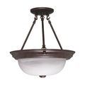 Product Image of 2 Light 13" Semi-Flush Alabaster Glass