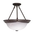 Product Image of 3 Light 15" Semi-Flush Alabaster Glass