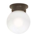 Product Image of 1 Light 6" Ceiling Mount White Ball (Pack of 2)