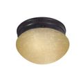 Product Image of 8" Mushroom Mahogany Bronze Champagne Linen Glass Incandescent (Pack of 2)