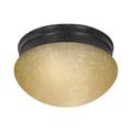Product Image of 10" Mushroom Mahogany Bronze Champagne Linen Glass Incandescent