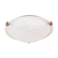 Product Image of 1 Light 12" Flush Mount Tri-Clip w/ Alabaster Glass